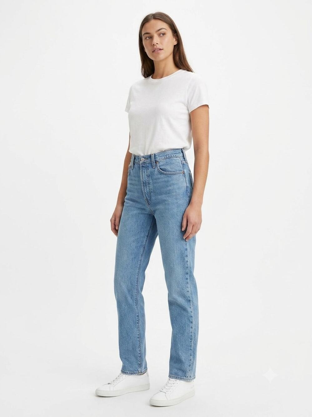 Levi's Wedgie Straight Jeans Womens 25 Blue Denim Button Fly 5-Pocket Design